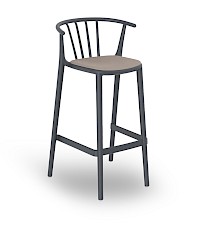 Tabouret Woody haut tapissé